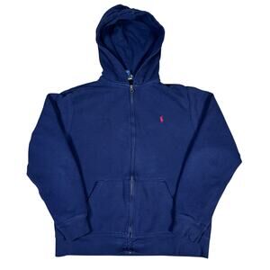 y2k 2000s Polo Ralph Lauren zip up hoodie XS navy blue casual designer vintage